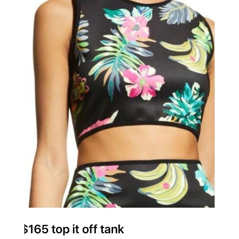 Le Superbe Womens Size Medium Top It Off Tank Tropical Floral Hawaiian Print NWT